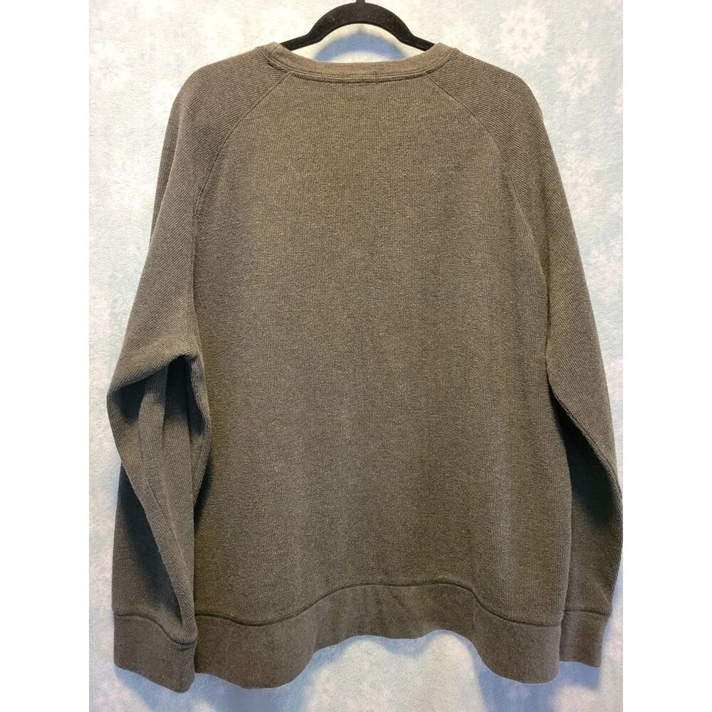 Banana Republic Shirt Mens XXL Dark Gray Thermal Pullover Ribbed Knit Preppy